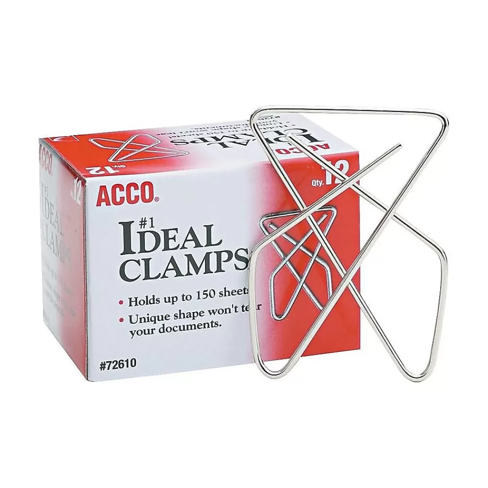 ACCO Clips & Fasteners<Ideal Butterfly Clamps, #1, Silver, 12/Box (A7072610)