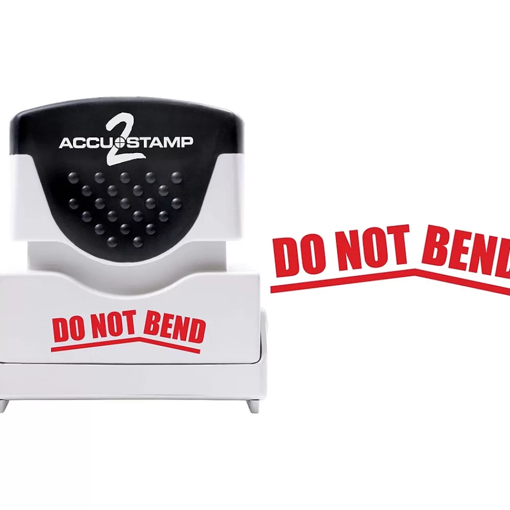 Accu-Stamp Stamps & Stamp Pads<2 Pre-Inked Stamp, "Do Not Bend", Red Ink (035633)