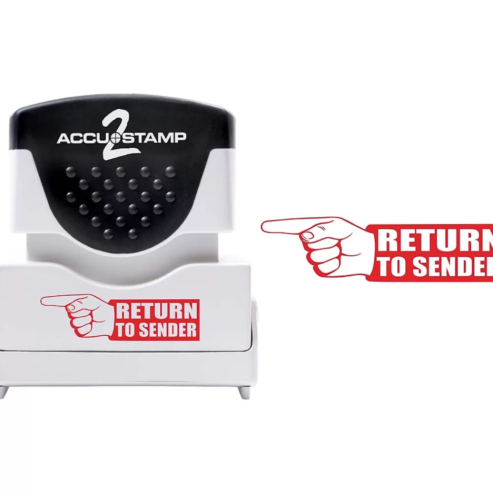 Accu-Stamp Stamps & Stamp Pads<2 Pre-Inked Stamp, "Return to Sender", Red Ink (035631)