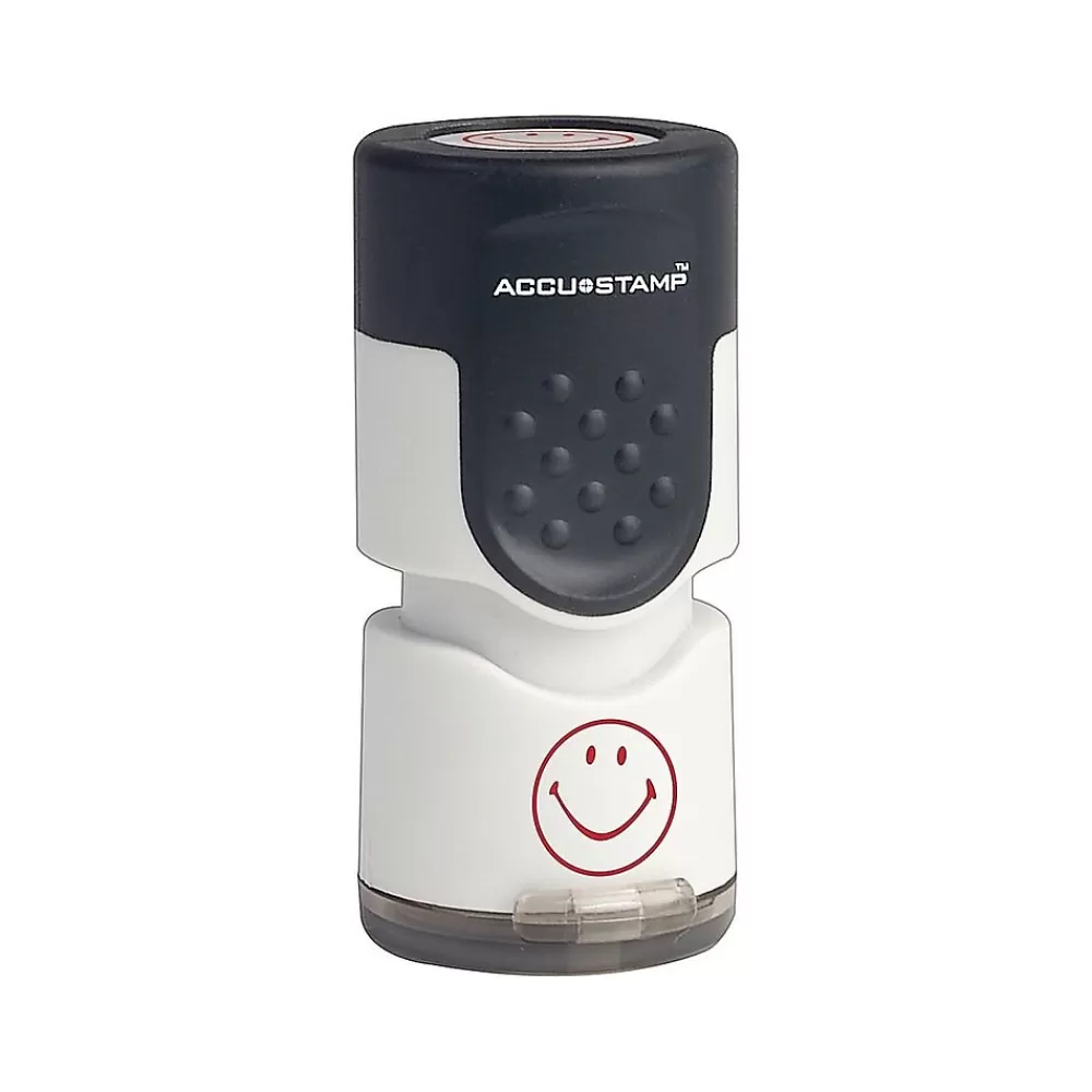 Accu-Stamp Stamps & Stamp Pads<Pre-Inked Stamp, Smiley Face, Red Ink (030725)