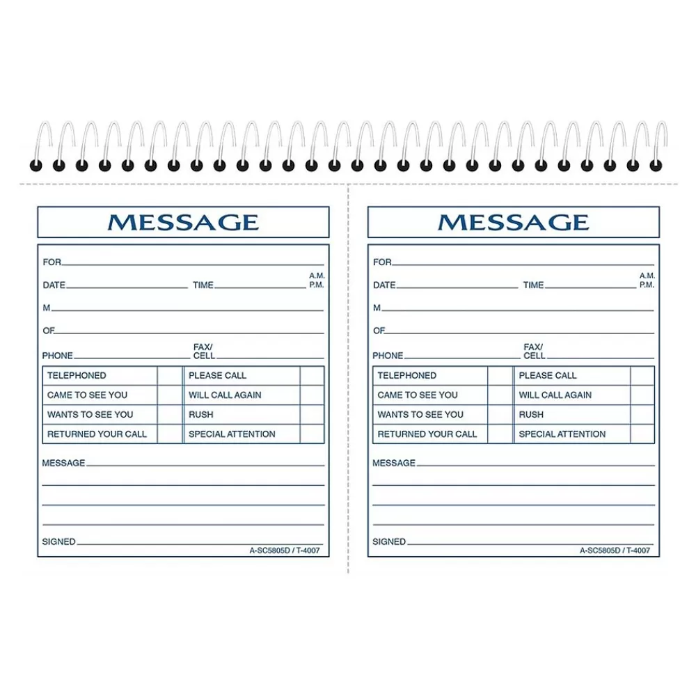 Adams Notepads<Phone Message Pad, 5.5" x 8.5", Ruled, White, 100 Sheets/Pad (SC5805D)