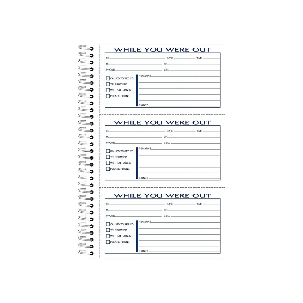 Adams Notepads<Phone Message Pad, 5.5" x 8.5", Ruled, White, 100 Sheets/Pad (SC8603D)