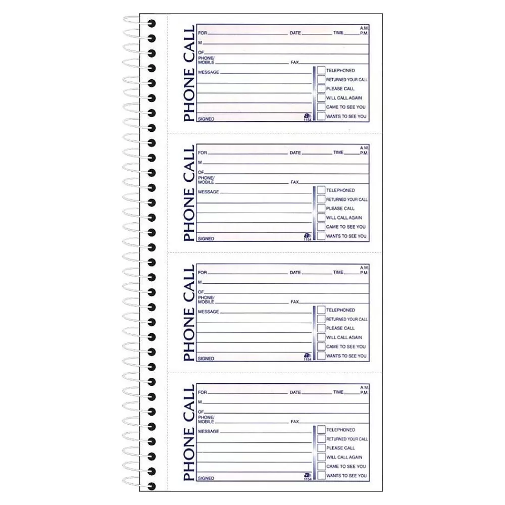 Adams Notepads<Phone Message Pad, 5.5" x 11", White, 100 Sheets/Pad, 2 Pads/Pack (SC1154-2D)