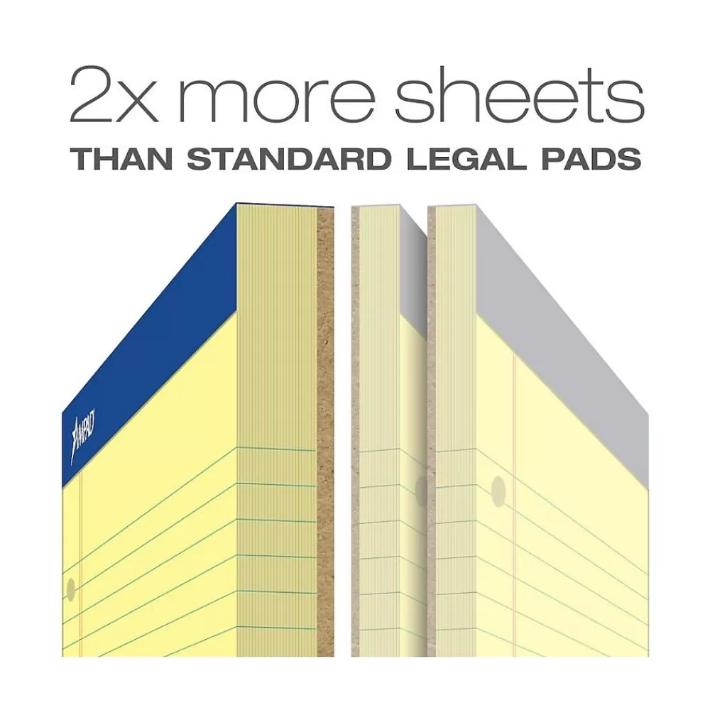 Ampad Notepads<Double-Sheet Notepad, 8.5" x 11.75", Wide Ruled, Canary, 100 Sheets/Pad, /Pad (TOP20243)