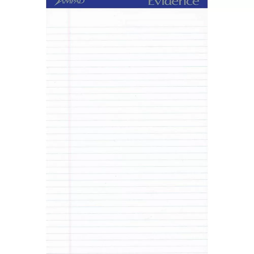 Ampad Notepads<Evidence Notepad, 8.5" x 14", Wide Ruled, White, 50 Sheets/Pad, 12 Pads/Pack (TOP 20-320)