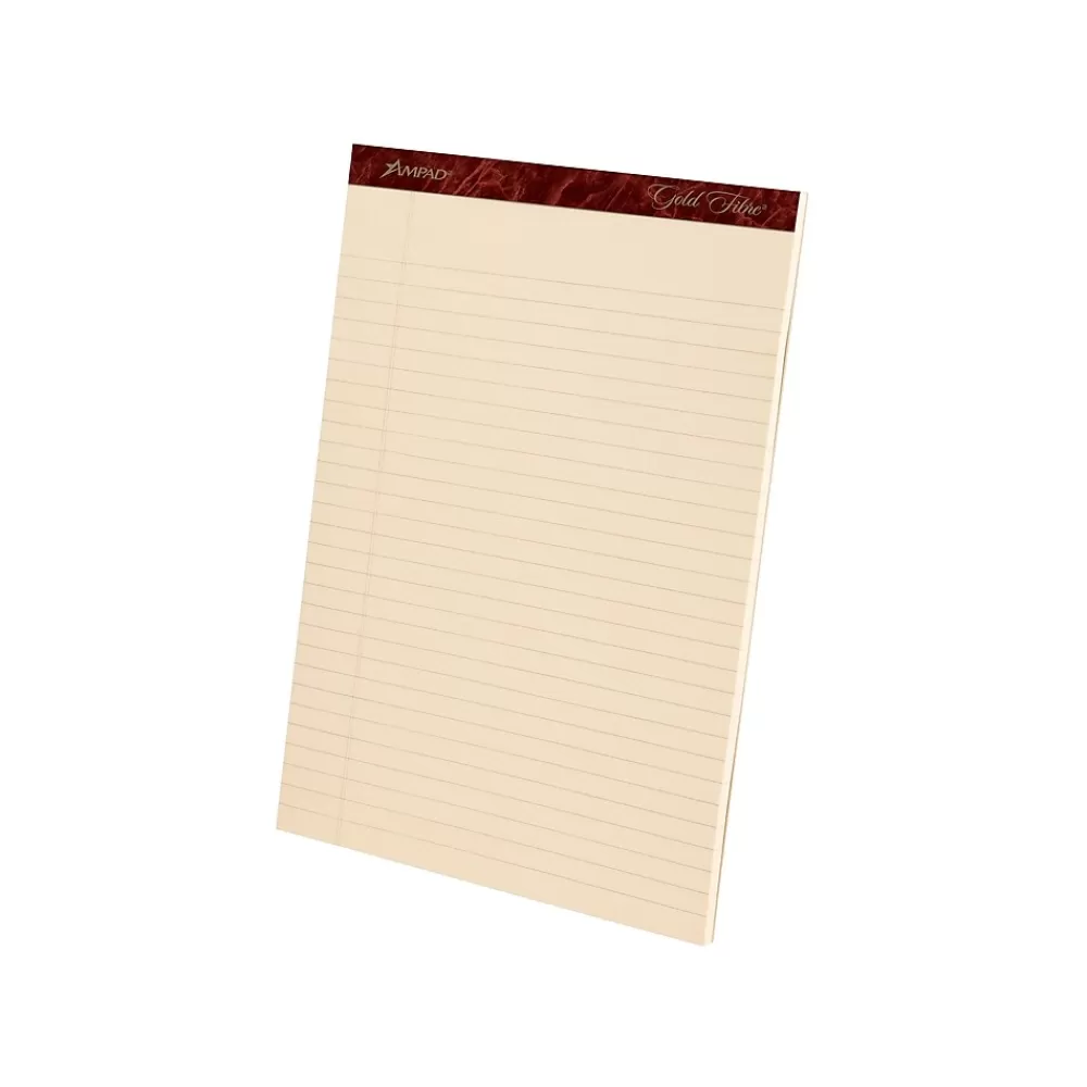 Ampad Notepads<Gold Fibre Retro Notepad, 8.5" x 11.75", Wide Ruled, Ivory, 50 Sheets/Pad, 12 Pads/Pack (TOP 20-009)