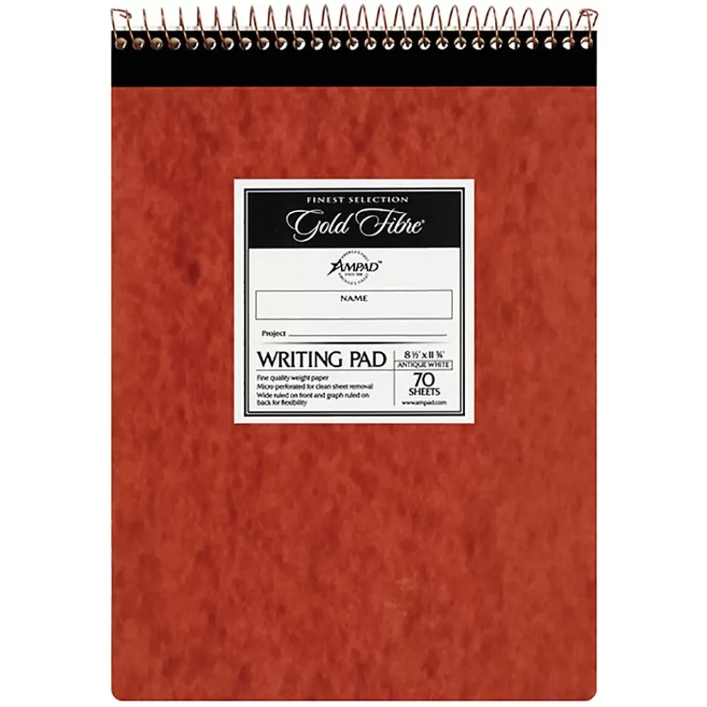 Ampad Notepads<Gold Fibre Retro Writing Pad, 8.5" x 11.75", Wide Ruled, White, 70 Sheets/Pad (20-008R)