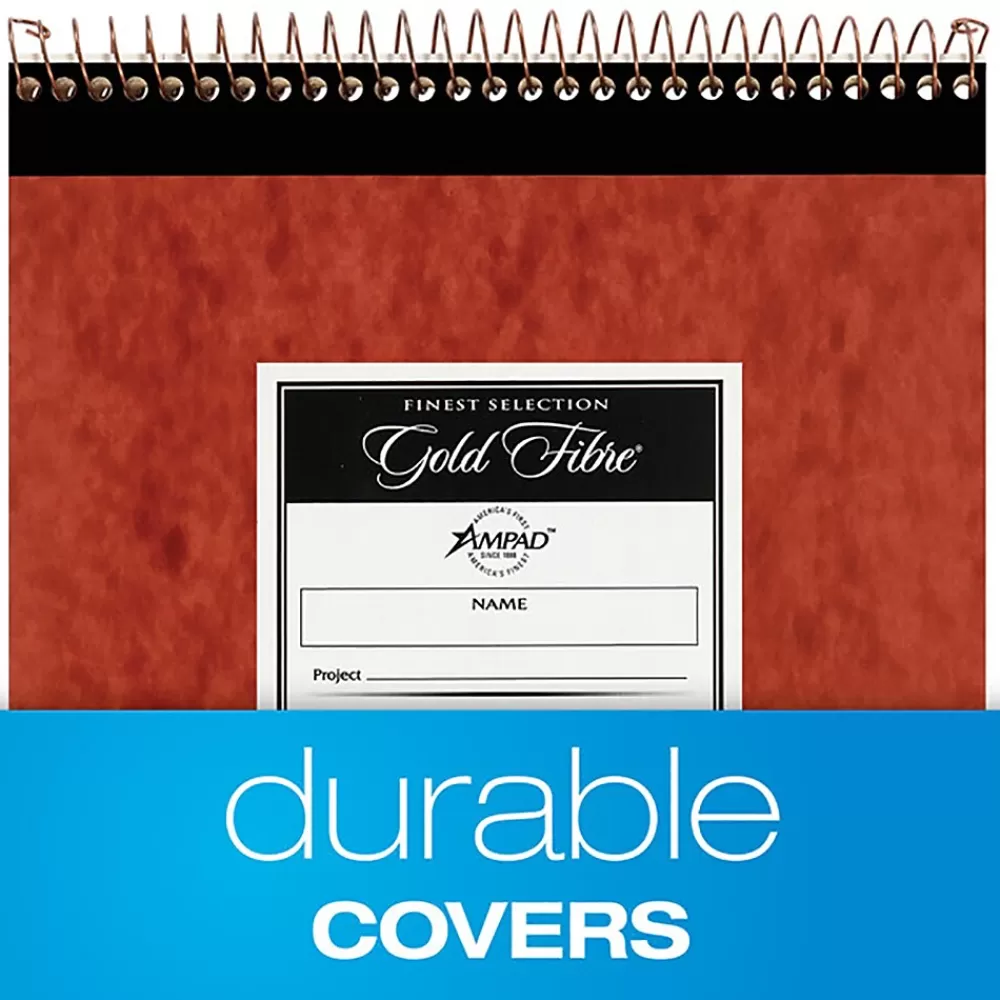 Ampad Notepads<Gold Fibre Retro Writing Pad, 8.5" x 11.75", Wide Ruled, White, 70 Sheets/Pad (20-008R)