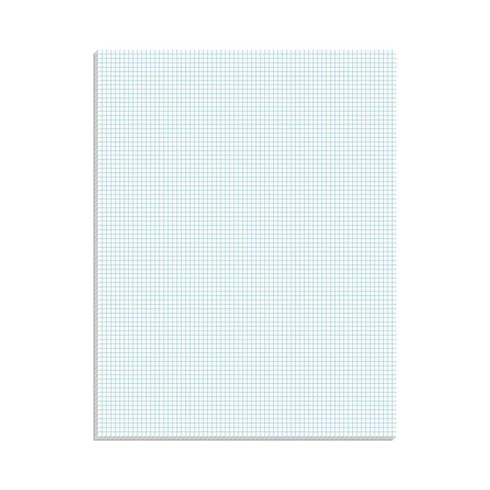 Ampad Notepads<Graph Writing Pad 8-1/2x11", Quad Ruling Graph Paper, 8 Squares/Inch, White, 50 Sheets/Pad