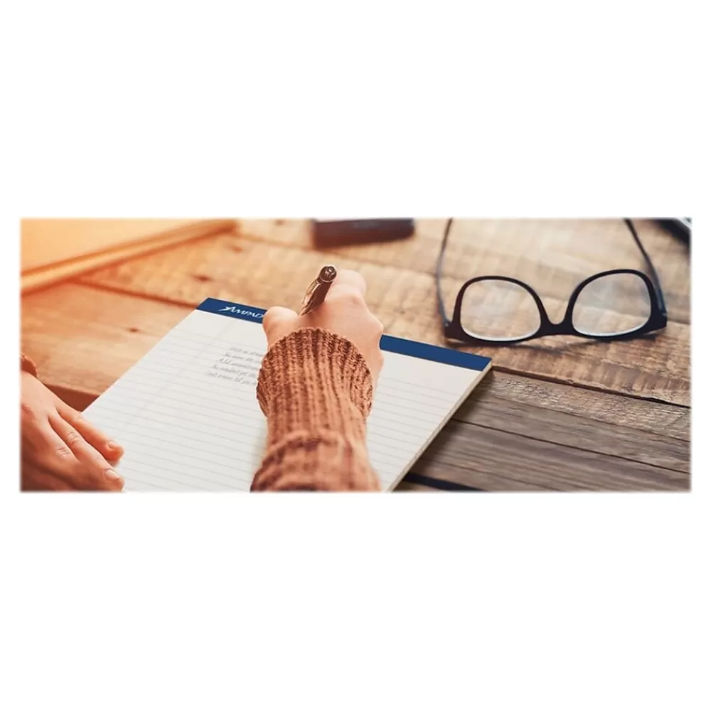 Ampad Notepads<Perforated Notepads, 8.5" x 11.75", Wide Ruled, White, 50 Sheets/Pad, 12 Pads/Pack (TOP 20-360)