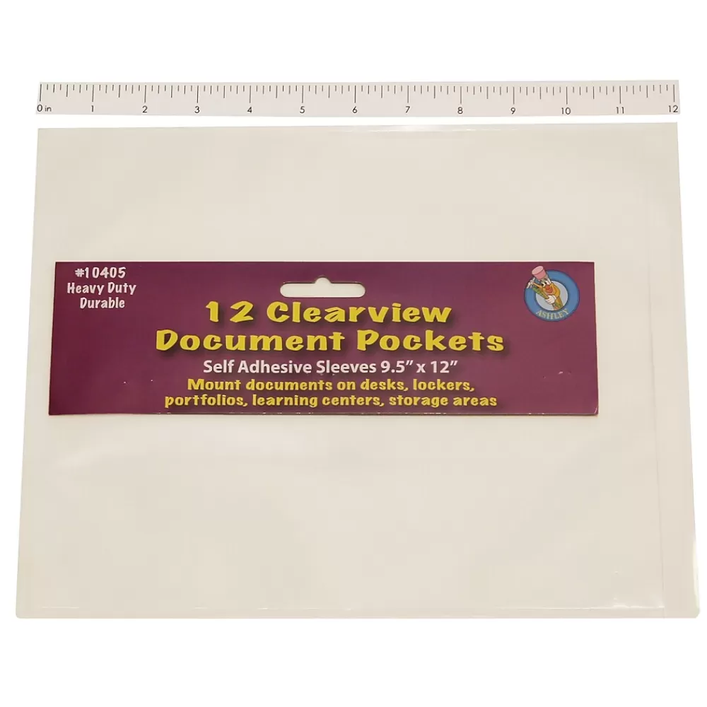Ashley Sheet Protectors<Heavy Duty Self-Adhesive Sheet Protector, 9" x 12", Clear, 12 Per Pack, 3 Packs (ASH10405-3)