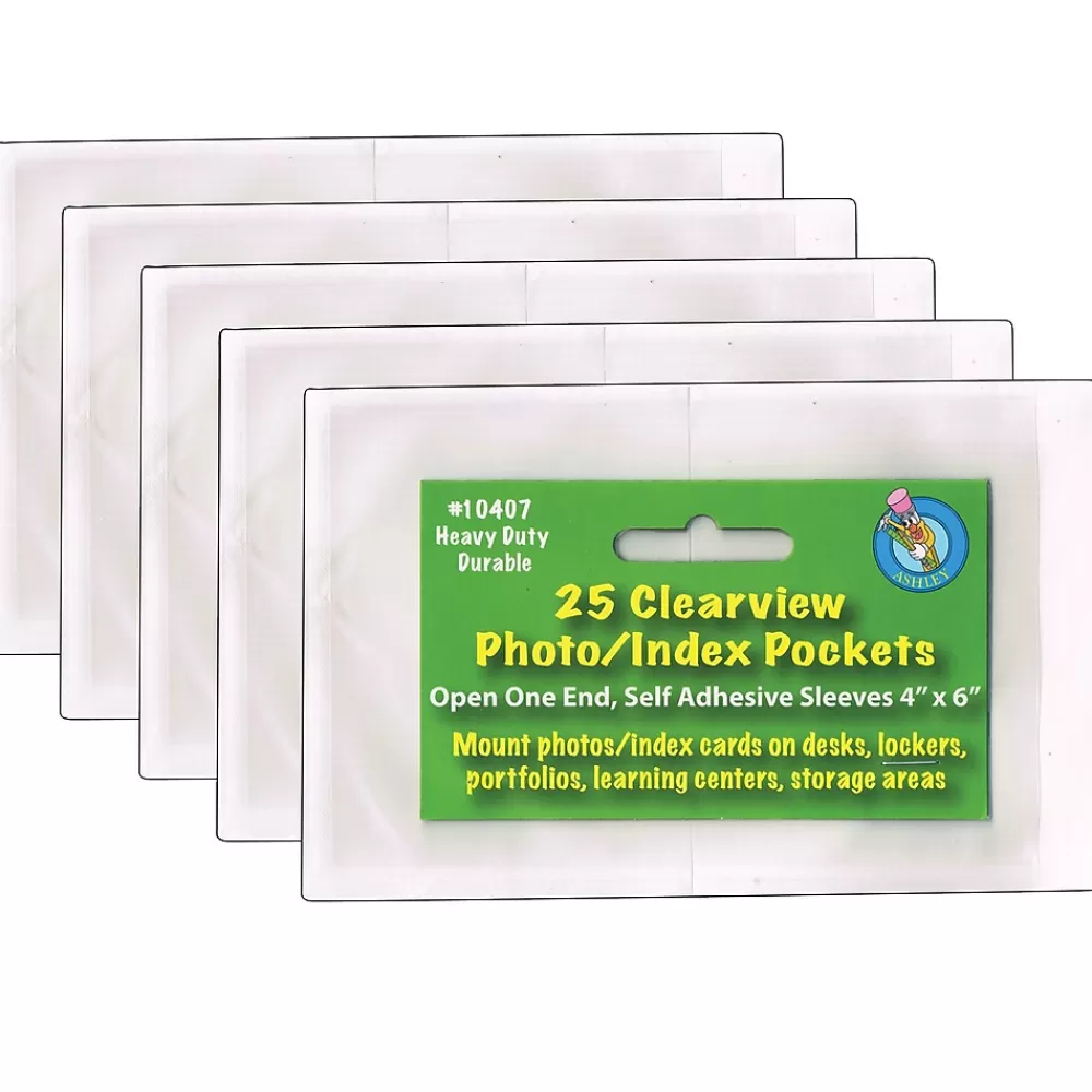 Ashley Sheet Protectors<Heavyweight Sheet Protector, 4" x 6", Clear, 25 Per Pack, 5 Packs (ASH10407-5)