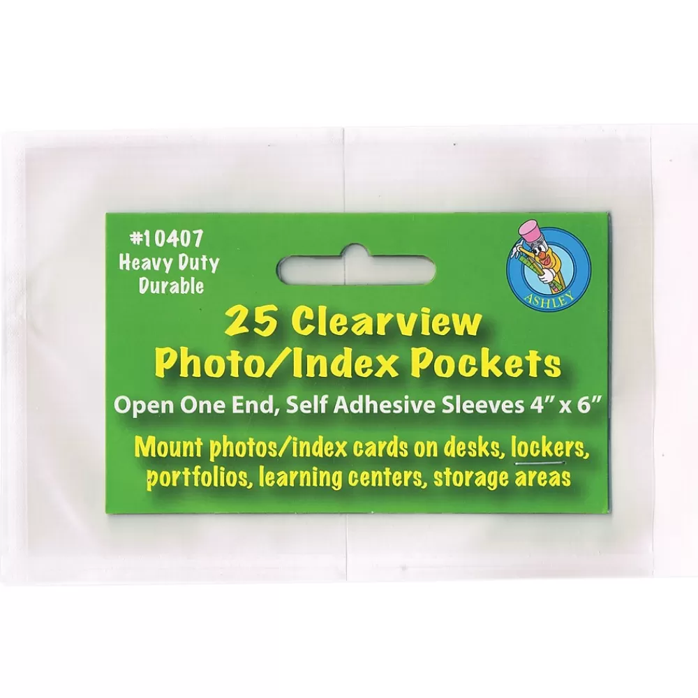 Ashley Sheet Protectors<Heavyweight Sheet Protector, 4" x 6", Clear, 25 Per Pack, 5 Packs (ASH10407-5)