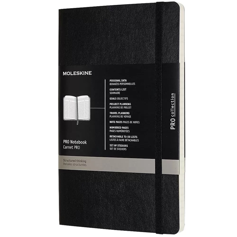 Assorted Publishers Notebooks<PRO Professional Notebooks, 5" x 8.25", Narrow Ruled, Black (620787)