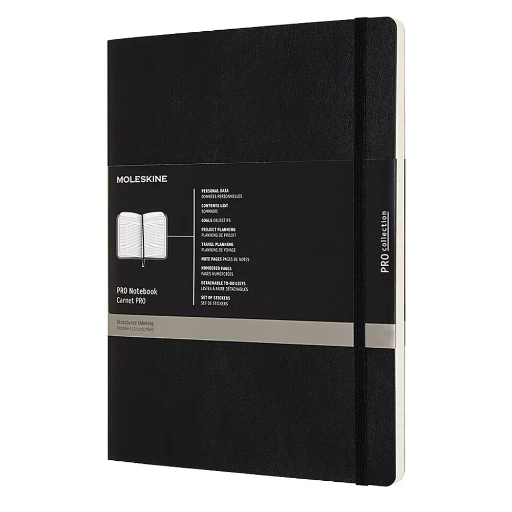 Assorted Publishers Notebooks<Professional Notebooks, 7.5" x 9.75", Narrow Ruled, 96 Sheets, Black (620831)