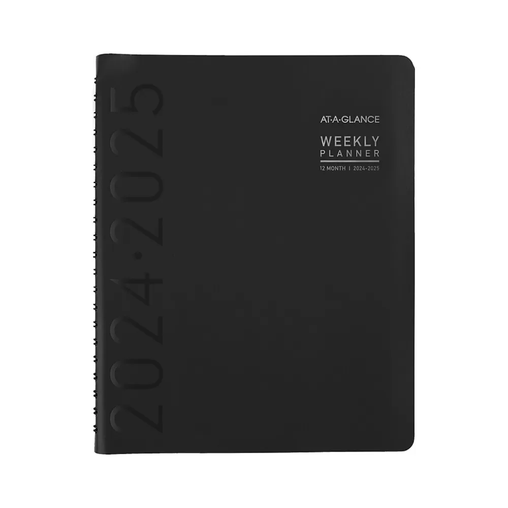 AT-A-GLANCE Academic Planners<2024-2025 Contemporary 8.25" x 11" Academic Weekly & Monthly Planner, Faux Leather Cover, Black (70-957X-05-25)