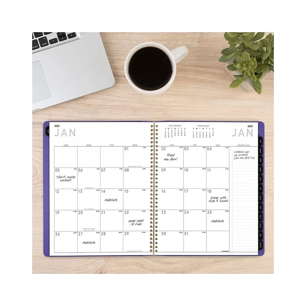 AT-A-GLANCE 2025 Planners<2025 Contemporary 9" x 11" Monthly Planner, Faux Leather Cover, Purple (70-250X-14-25)