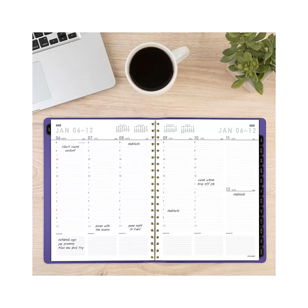 AT-A-GLANCE 2025 Planners<2025 Contemporary 8.25" x 11" Weekly & Monthly Planner, Faux Leather Cover, Purple (70-940X-14-25)