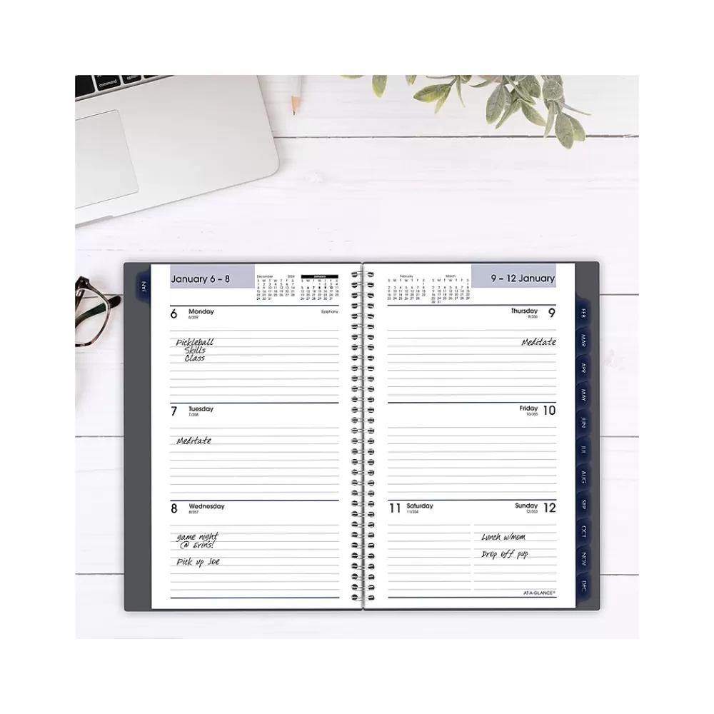 AT-A-GLANCE 2025 Planners<2025 DayMinder 5" x 8" Weekly & Monthly Planner, Plastic Cover, Gray (GC200-07-25)