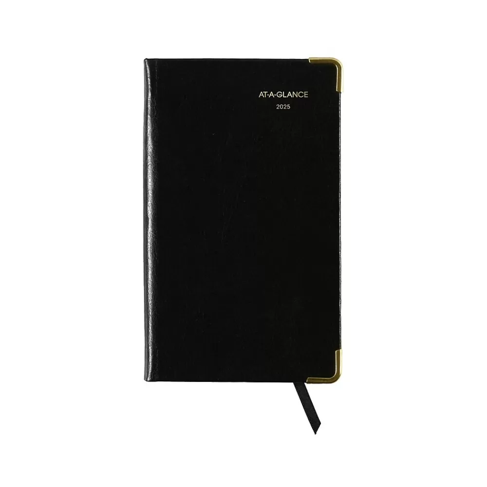 AT-A-GLANCE Journals<Fine Pocket Hardcover Diary, 3" x 5", Ruled, Black (70-1111-05-25)