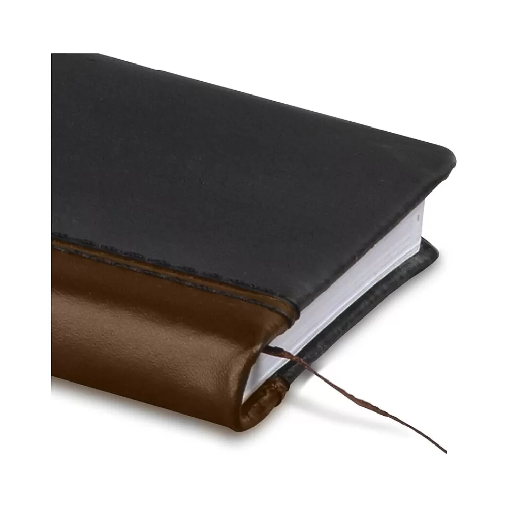 AT-A-GLANCE Journals<Fine Pocket Hardcover Diary, 3" x 6", Ruled, Black/Brown (74-02-05-25)