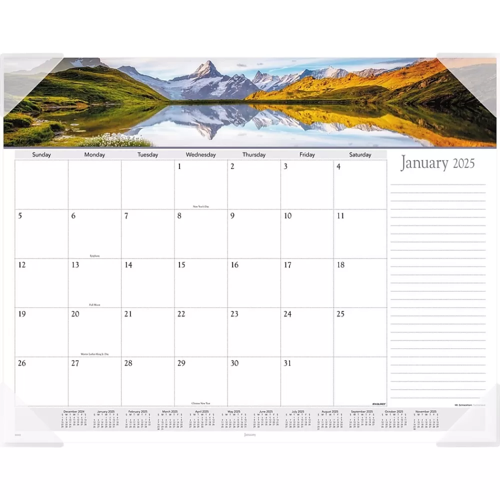AT-A-GLANCE 2025 Calendars<2025 Panoramic Landscape 21.75" x 17" Monthly Desk Pad Calendar (89802-25)