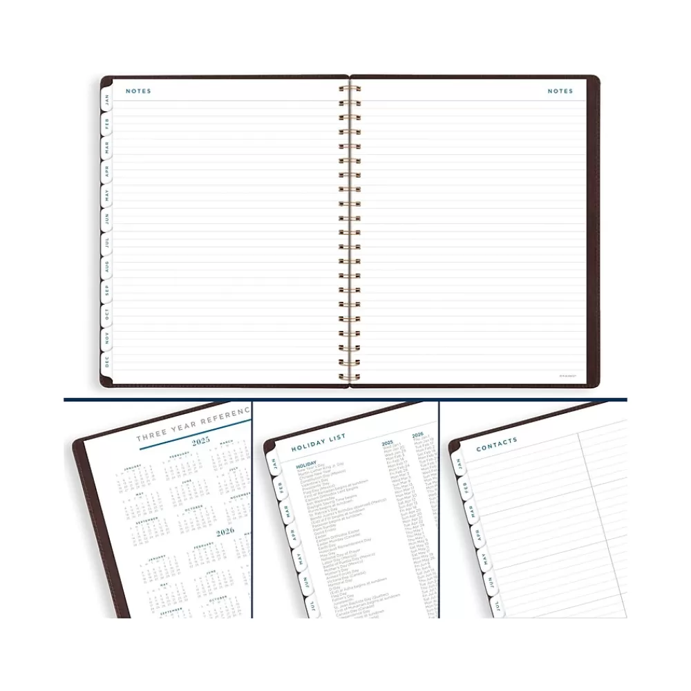 AT-A-GLANCE 2025 Planners<2025 Signature Collection 8.5" x 11" Weekly & Monthly Planner, Faux Leather Cover, Brown (YP905-09-25)