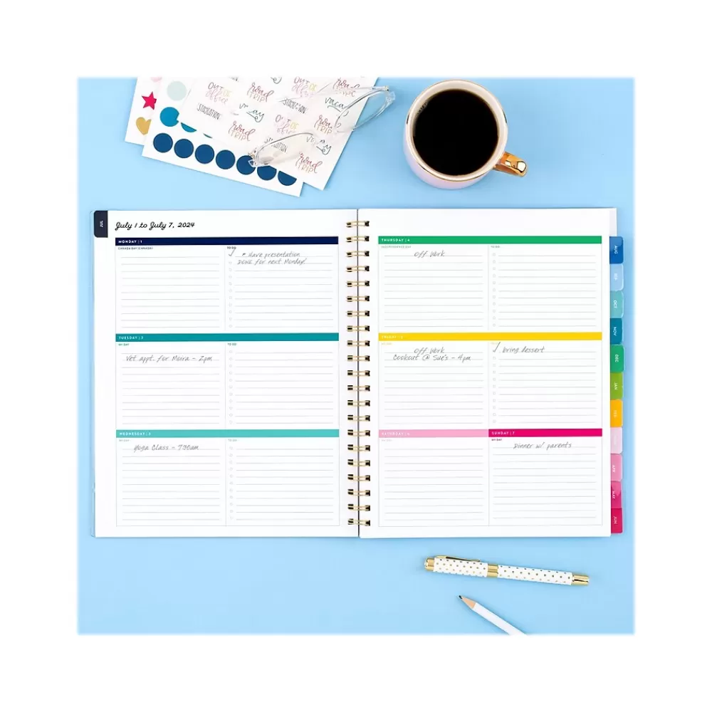 AT-A-GLANCE Academic Planners<2024-2025 Simplified by Emily Ley Gingham 8.5" x 11" Academic Weekly & Monthly Planner, Blue/White (EL26-901A-25)