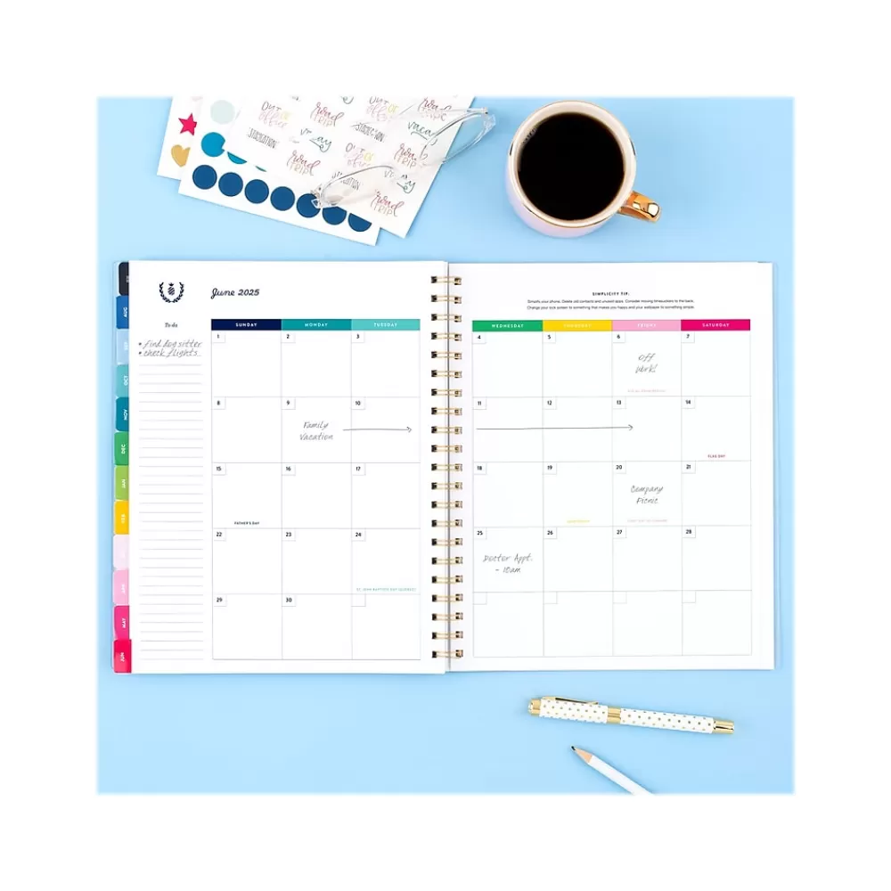 AT-A-GLANCE Academic Planners<2024-2025 Simplified by Emily Ley Gingham 8.5" x 11" Academic Weekly & Monthly Planner, Blue/White (EL26-901A-25)