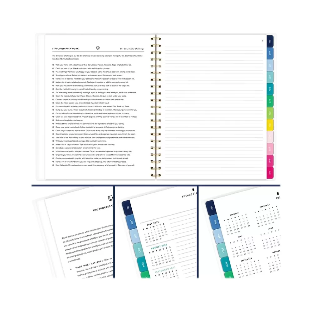 AT-A-GLANCE Academic Planners<2024-2025 Simplified by Emily Ley Gingham 8.5" x 11" Academic Weekly & Monthly Planner, Blue/White (EL26-901A-25)