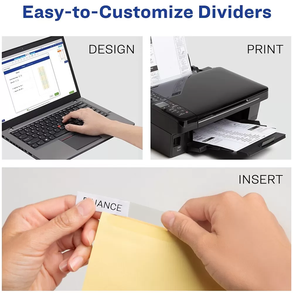 Avery Dividers<Big Tab Insertable Paper Dividers, 8 Tabs, Clear, Copper Reinforced (23285)