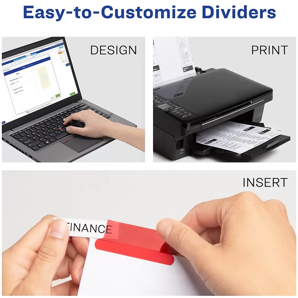 Avery Dividers<Big Tab Insertable Paper Dividers, 8 Tabs, White with Multicolor Tabs (11123)