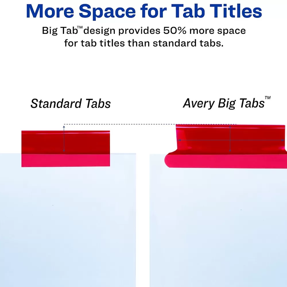 Avery Dividers<Big Tab Insertable Paper Dividers, 8 Tabs, White with Multicolor Tabs (11123)