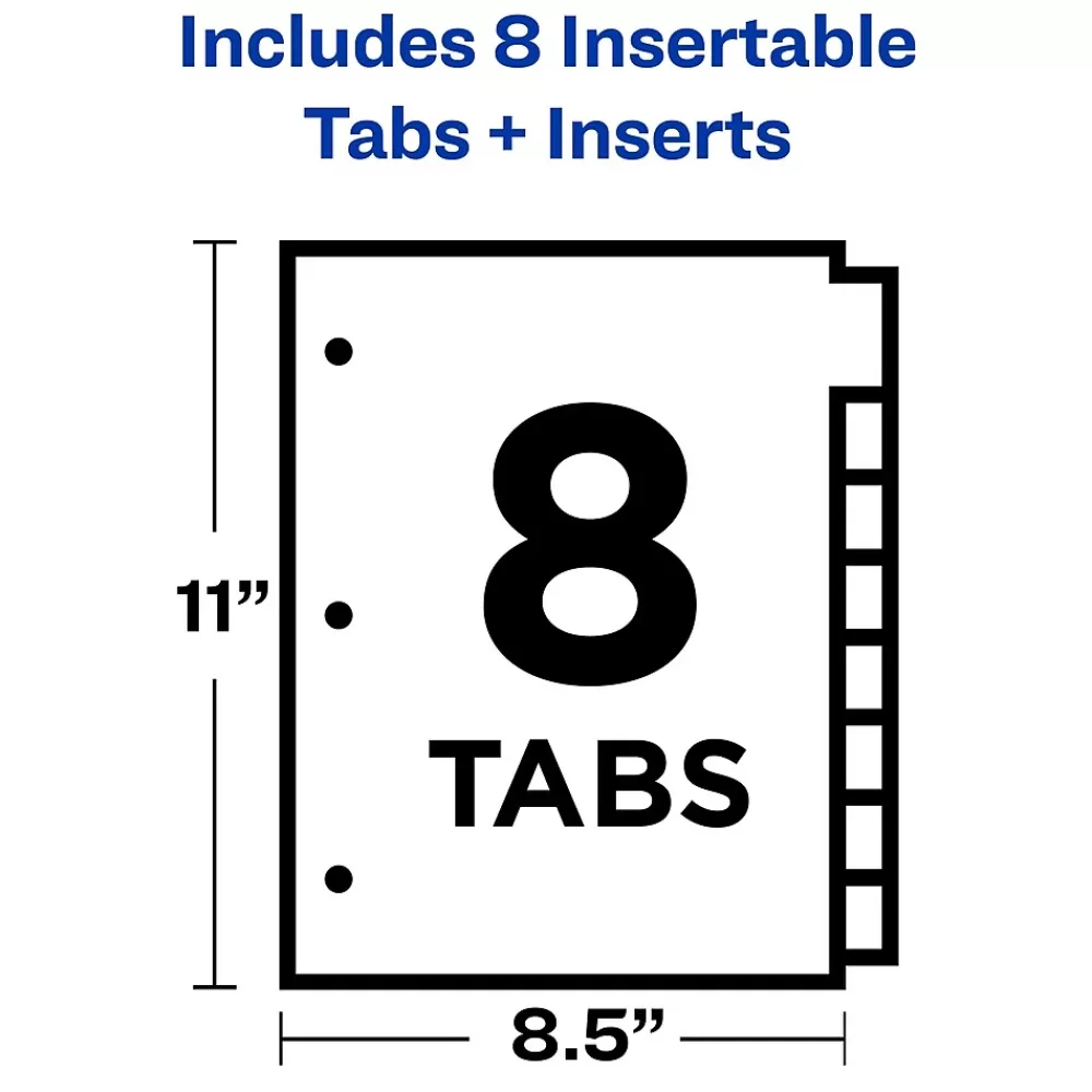 Avery Dividers<Big Tab Insertable Paper Dividers, 8 Tabs, White with Multicolor Tabs (11123)