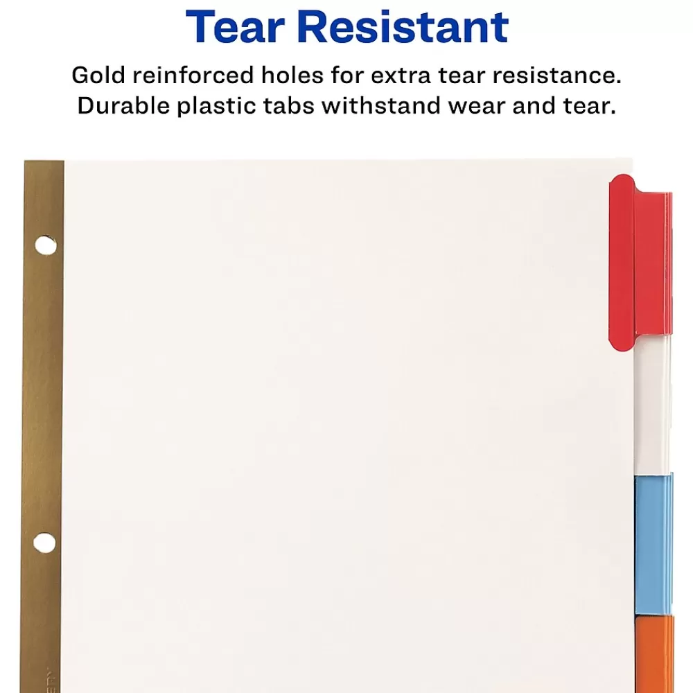 Avery Dividers<Big Tab Insertable Paper Dividers, 8 Tabs, White with Multicolor Tabs (11123)