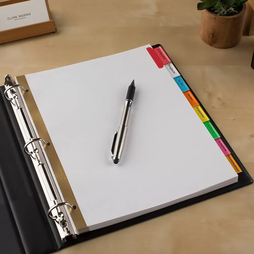 Avery Dividers<Big Tab Insertable Paper Dividers, 8 Tabs, White with Multicolor Tabs (11123)