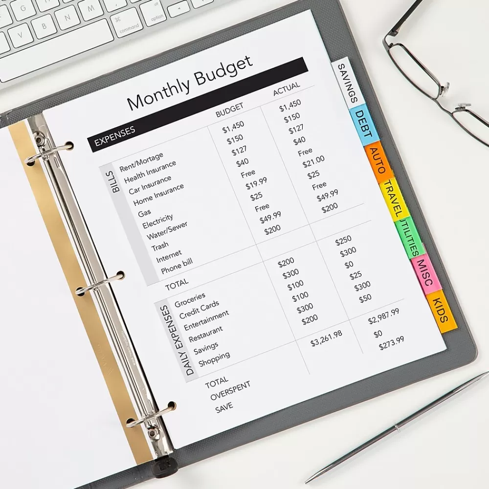 Avery Dividers<Big Tab Insertable Paper Dividers, 8 Tabs, White with Multicolor Tabs (11123)