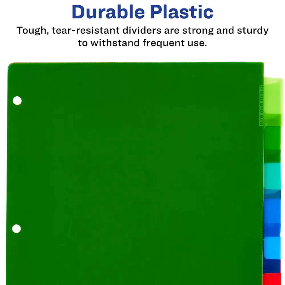Avery Dividers<Big Tab Insertable Plastic Dividers, 8 Tabs, Multicolor, 24 Sets/Carton (11903)