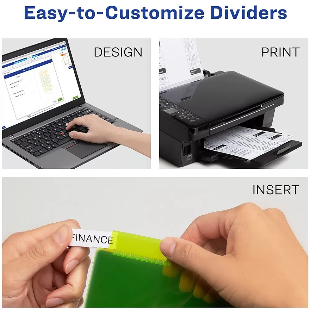 Avery Dividers<Big Tab Insertable Plastic Dividers, 8 Tabs, Multicolor, 24 Sets/Carton (11903)