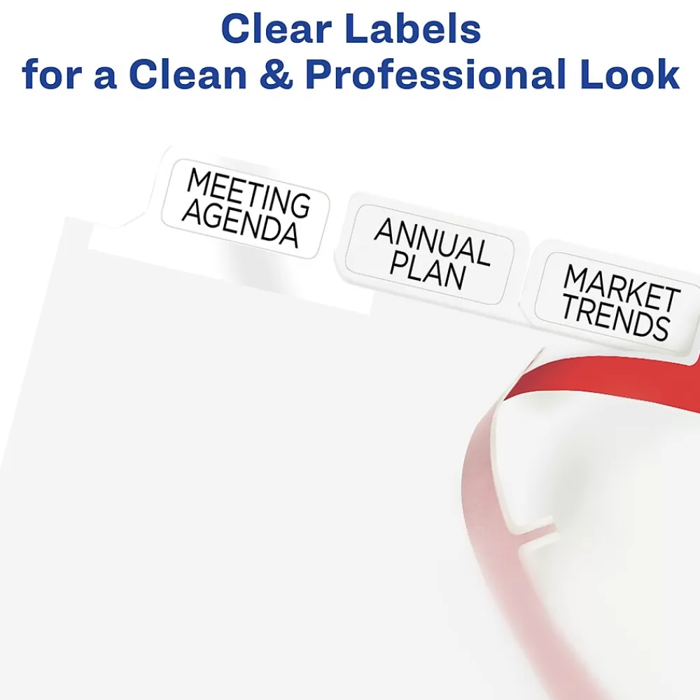 Avery Dividers<Big Tab Print & Apply Label Blank Dividers, 8-Tab, Clear, 5/Set (11493)