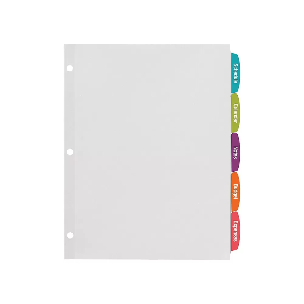 Avery Dividers<Big Tab Printable Paper Dividers with White Labels, 5 Tabs, 4 Sets/Pack (11432)