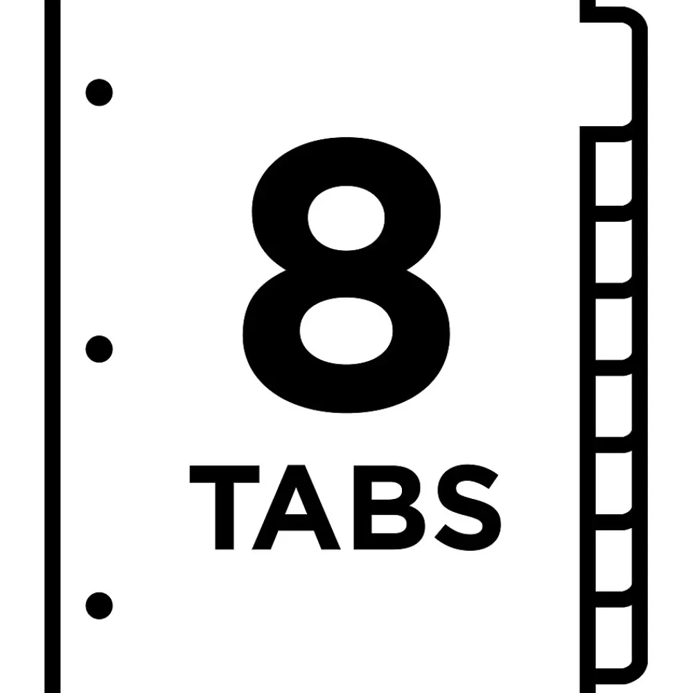 Avery Dividers<Big Tab Write & Erase Paper Dividers, 8 Tab, White, 48 Sets/Carton (23078CT)