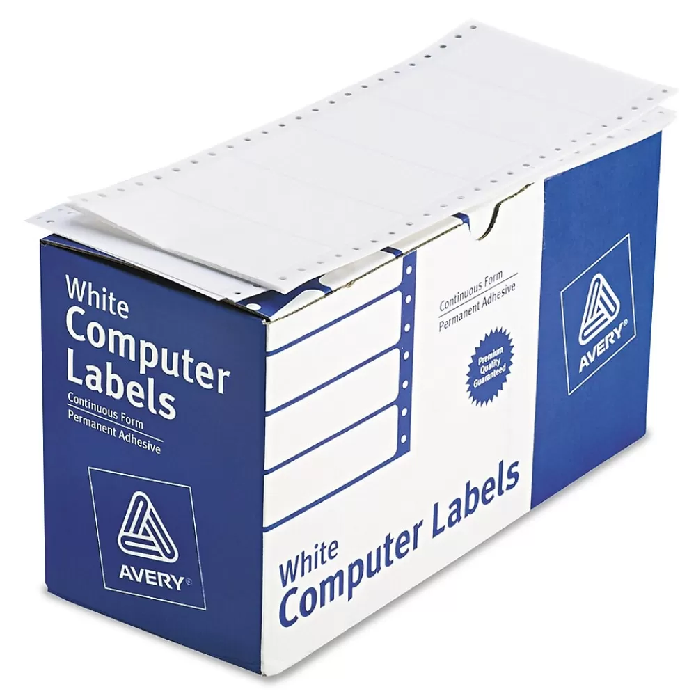 Avery Labels<Computer Labels, Dot Matrix Labels and Pin-Feed Labels, 1-15/16" x 4", White, 5,000 Labels/Pack (4022)