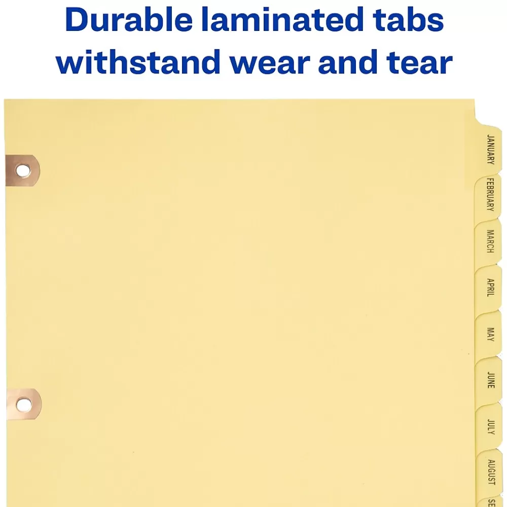 Avery Dividers<Copper Reinforced Preprinted Dividers, 12-Tabs, Buff, Set (24286)