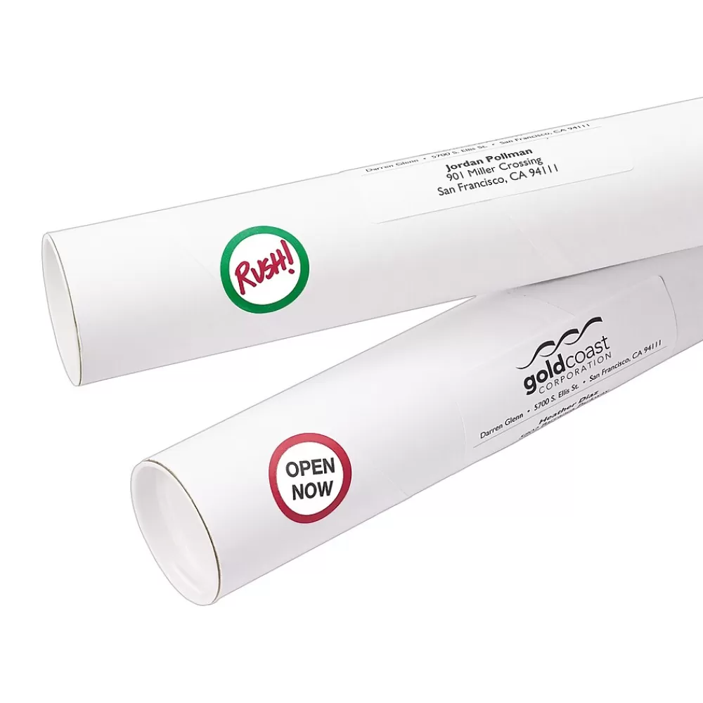 Avery Labels<Easy Peel Laser/Inkjet Color-Coding Labels, 4" x 6" Sheets, 1-1/4" Dia, Assorted Colors, 400 Labels/Pack (5407)