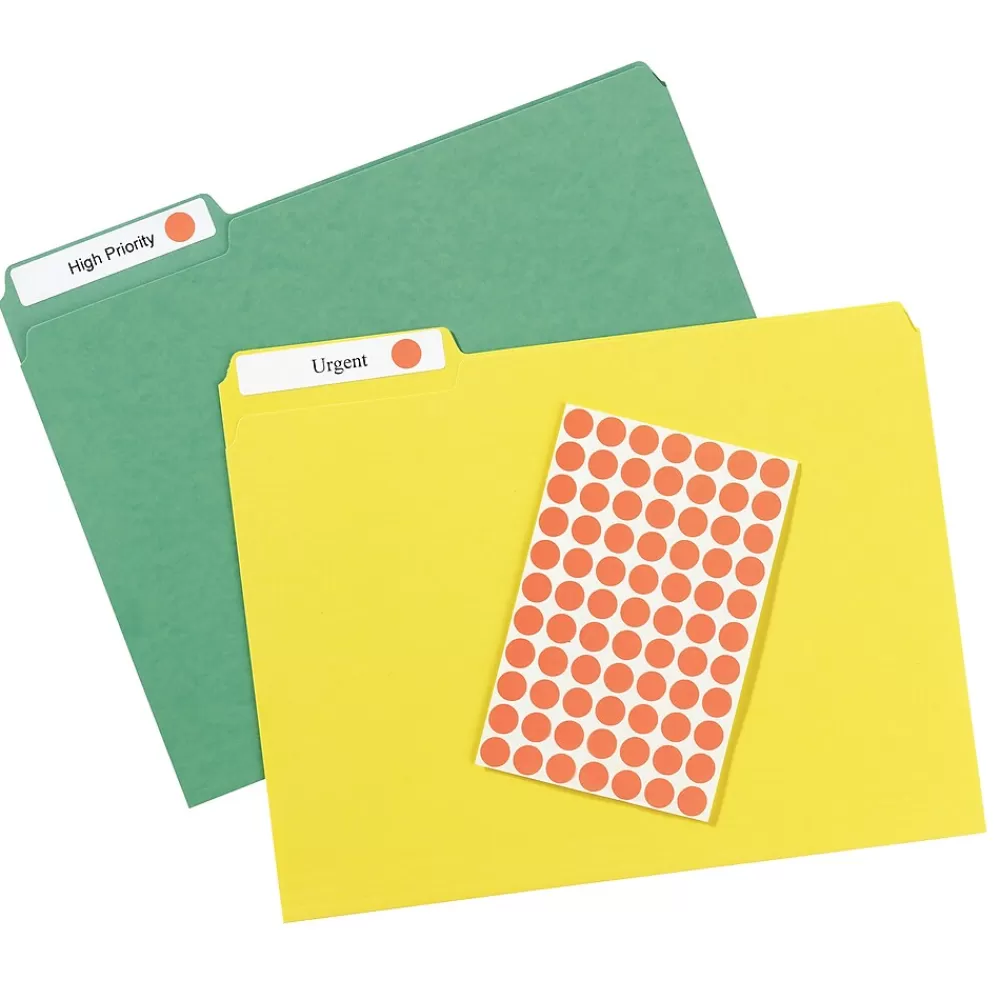 Avery Labels<Hand Written Color Coding Labels, 0.5"Dia., Neon Red, 60/Sheet, 14 Sheets/Pack (5051)