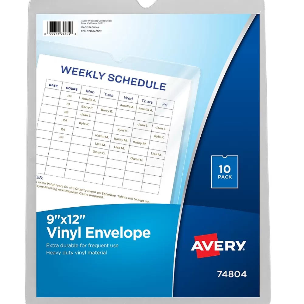 Avery Sheet Protectors<Heavyweight Sheet Protectors, 9" x 12", Clear, 10/Pack (74804)