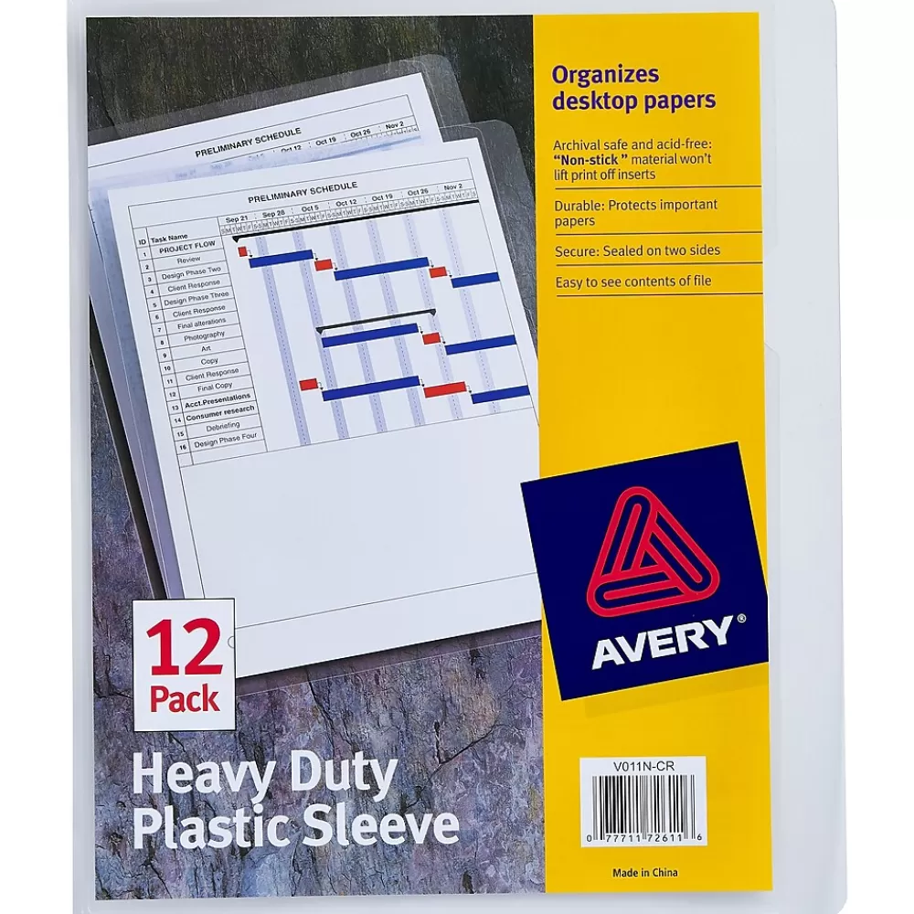 Avery Sheet Protectors<Heavyweight Sheet Protectors, 8.5" x 11", Clear, 12/Pack (72611)