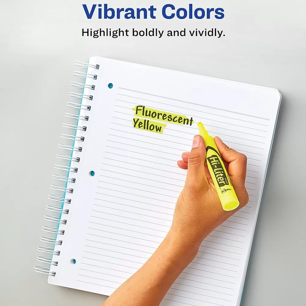 Avery Highlighters<Hi-Liter The Original Pen-Style Stick Highlighters, Chisel, Assorted, 24/Pack (29861)