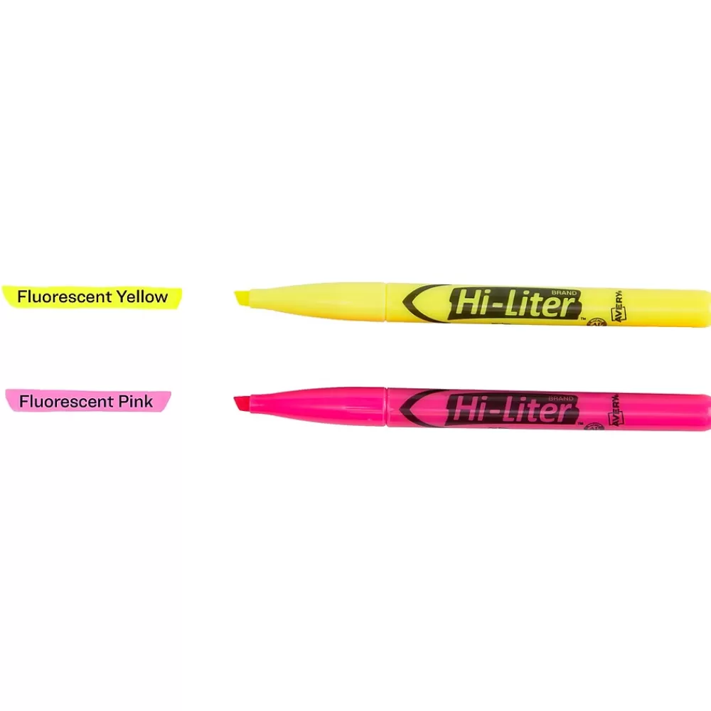 Avery Highlighters<Hi-Liter The Original Pen-Style Stick Highlighters, Chisel, Assorted, 24/Pack (29861)